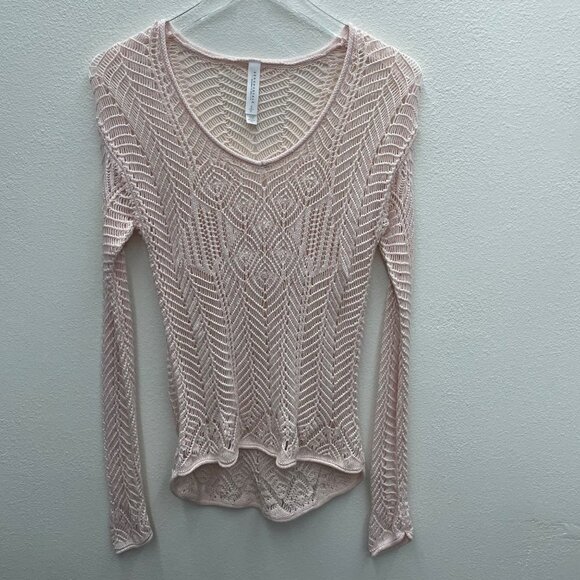 Aeropostale Pale Pink Open Weave Sweater Size Small - Picture 1 of 10